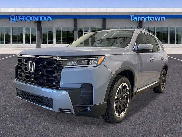 2026 Honda Pilot AWD Touring Blackout in Sonic Gray Pearl — front three-quarter view