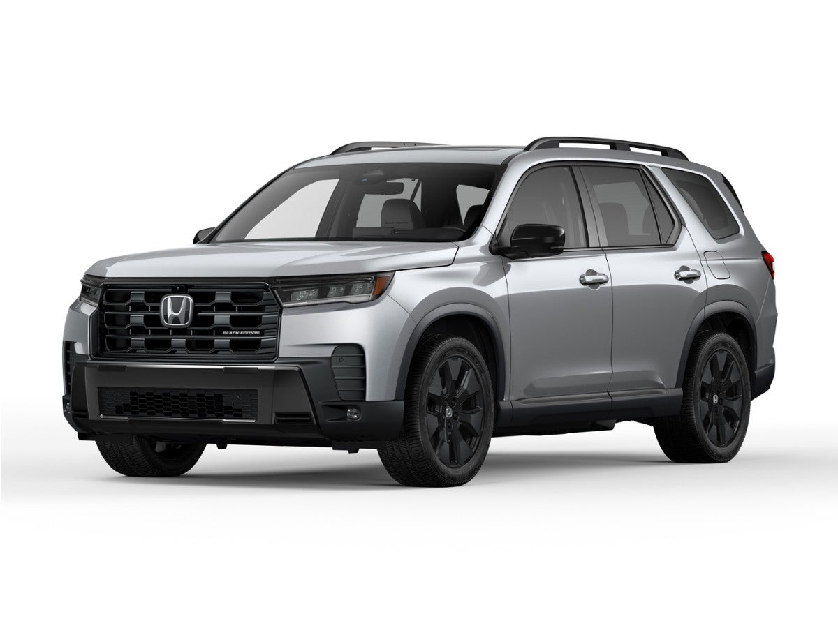 2026 Honda Pilot AWD Black Edition in Radiant Red Metallic II — front three-quarter view