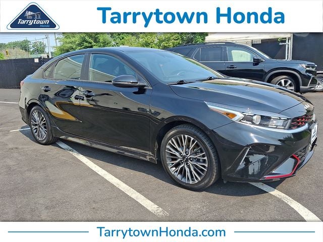 2023 Kia Forte GT-Line in Aurora Black Pearl — front three-quarter view