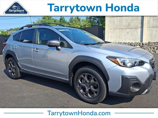 2021 Subaru Crosstrek Sport in Ice Silver Metallic — front three-quarter view